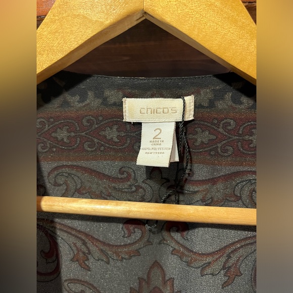 Chico’s Bohemian Sleeveless Waterfall Vest with Paisley Print - Picture 4 of 5